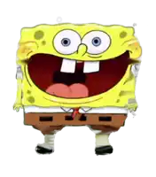 a balloon of spongebob squarepants with his mouth open