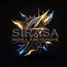 a logo for sirasa india abeysinghe with a lightning bolt in the center