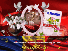 a picture of a man and a woman with the words de dragobete on it