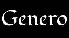 a black background with the word genero in white letters