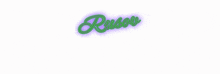 a green and purple sign that says russo on a white background