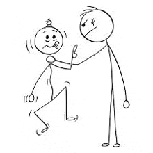 a black and white stick figure drawing of a man holding another man .