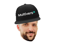 a man wearing a hat that says multivers