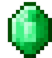 a pixel art of an emerald from minecraft on a white background .