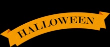 a yellow ribbon with the word halloween written on it