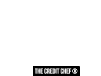 the credit chef logo is a black and white logo with a white background .