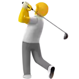 a cartoon character is swinging a golf club at a ball .