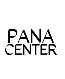 a black and white logo for pana center .