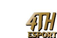 a logo for 4th esport is shown in gold on a white background