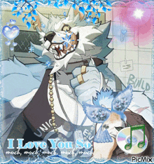 a picture of a furry character that says i love you so much much much much much much