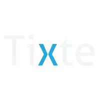 a white background with a blue x and the word tixte