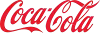 a red coca cola logo is against a white background