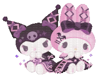 a picture of kuromi and my melody on a white background that says picmx