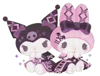 a picture of kuromi and my melody on a white background that says picmx