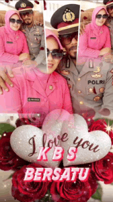 a collage of photos of a man and a woman with the words i love you kbs bersatu