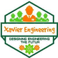 a green and orange logo for xavier engineering