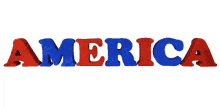 red white and blue letters that spell out the word america