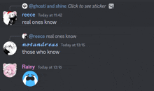 a screenshot of a discord chat between reece and notandreas