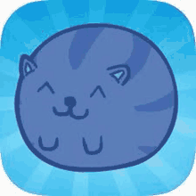 a blue cat is sleeping on a blue background in a cartoon .