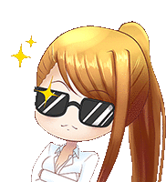 a cartoon girl wearing sunglasses and a white shirt