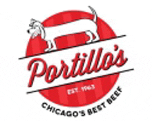 a logo for portillo 's chicago 's best beef restaurant