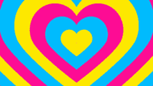 a heart in the middle of a blue and pink striped background