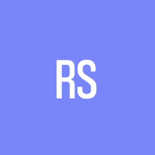 a blue background with the letter rs in white letters