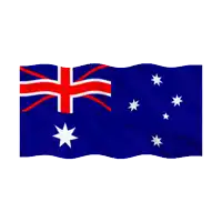 the flag of australia is waving in the wind with a white background