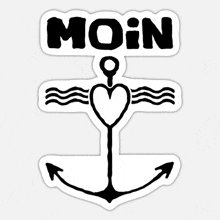 a moin sticker with an anchor and a heart