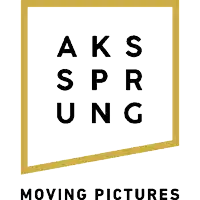 a logo for aks spr ung moving pictures is shown