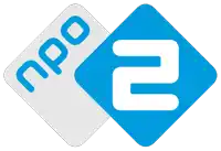 a blue and white npo logo with the number 2 on it