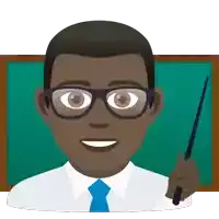 a man wearing glasses and a tie is holding a pointer in front of a chalkboard