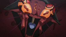 a drawing of a creature with a heart in its mouth