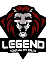 a logo for legend romania roleplay with a lion 's head