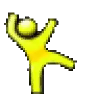 a pixel art drawing of a yellow person holding a microphone .