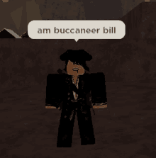 a cartoon character says " am buccaneer bill " in a speech bubble