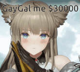 a picture of a girl with the words gaygal me $ 30,000 on the bottom