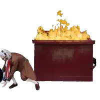 a man is pushing a dumpster with a tik tok logo on it