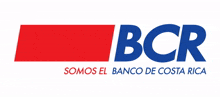 a blue and red logo that says bcr somos el banco de costa rica