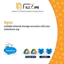 a poster for file zipo sync multiple external storage accounts with your salesforce org