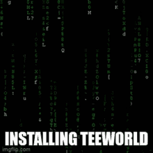 a computer screen with the words installing teeworld