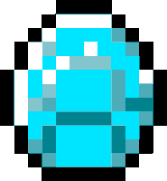 a pixel art drawing of a diamond in minecraft .