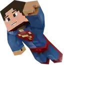 a cartoon character in a superman costume is flying in the air