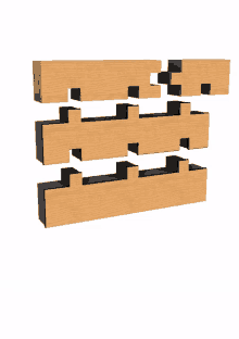 a 3d rendering of a maze made of wood and black