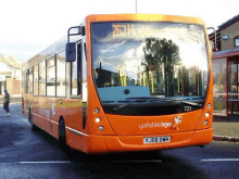 a yorkshire tiger bus is on the road