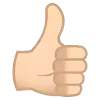 a hand giving a thumbs up sign with a white background