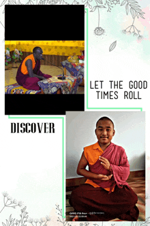 a picture of a monk with the words let the good times roll above him