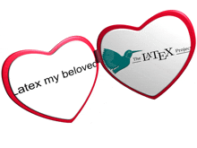 two hearts with the latex project written on one of them