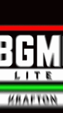 a blurry picture of the bgm lite logo on a black background