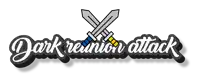 a logo for dark reunion attack has two crossed swords on it